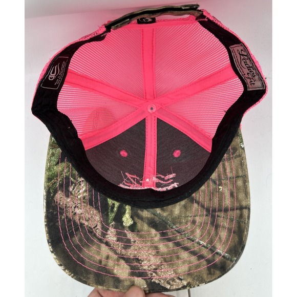 New Mossy Oak Pink & Camo The A-Z Foundation Group Trucker Hat Cap Adjustable - Picture 6 of 8